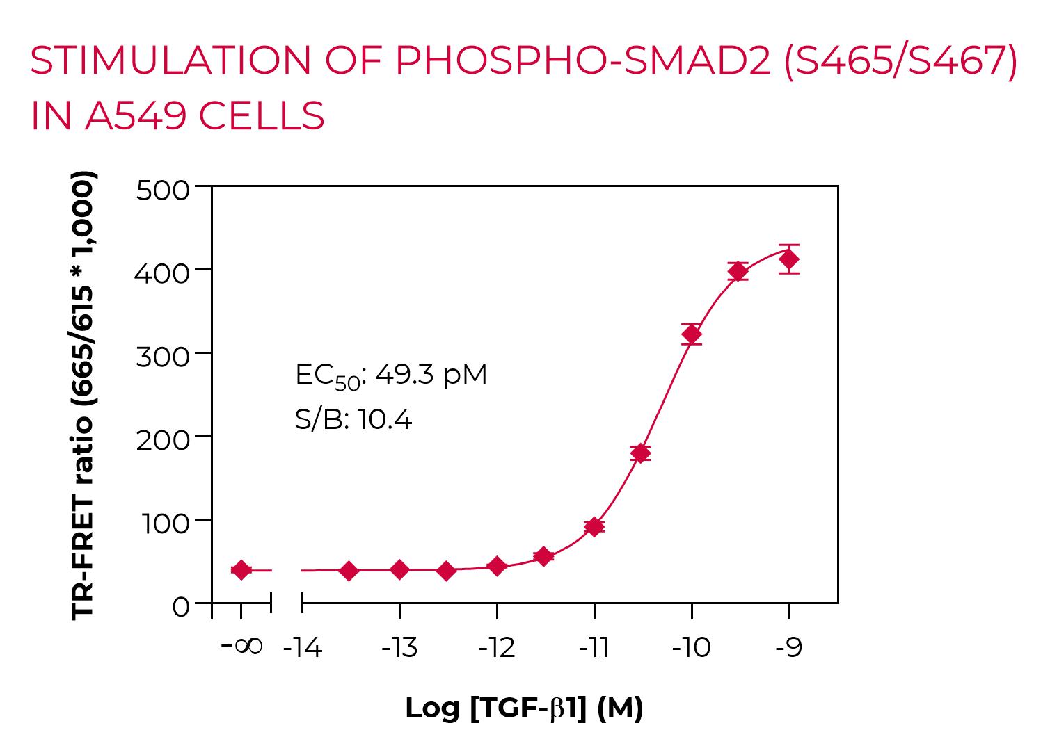 Stimulation of Phospho-SMAD2 (S465/S467) in HeLa cells