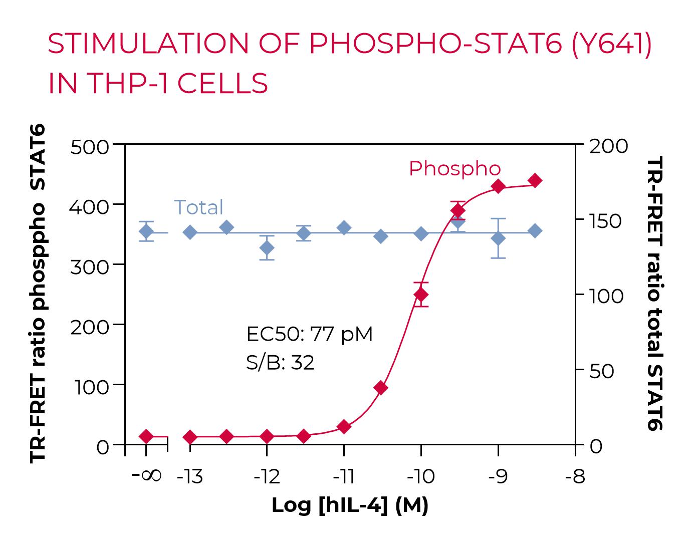 Stimulation of Phospho-STAT6 (Y641) in THP-1 cells